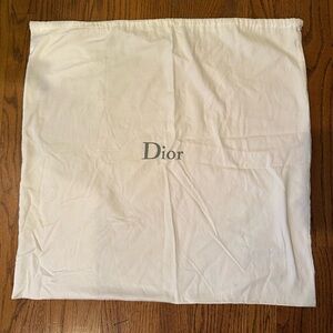 Dior white large drawstring dust bag 23x23 inches